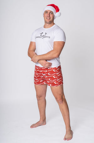 Festive Fling Christmas sleep shorts - festive red holiday pyjamas